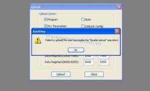 Unlock PLC Inovance bị chống upload cho khách hàng